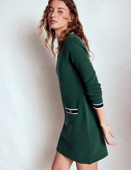 Holly Knitted Shift Dress Emerald Night