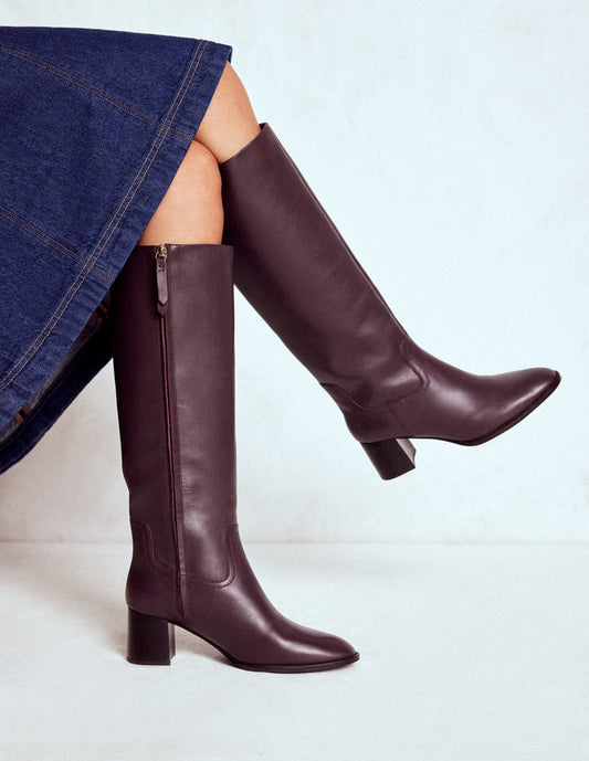 Skye Smart Knee Boots Dark Cherry