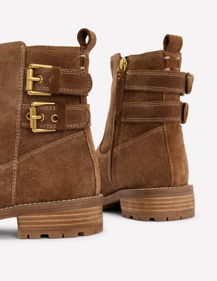 Buckle Ankle Boots Tan