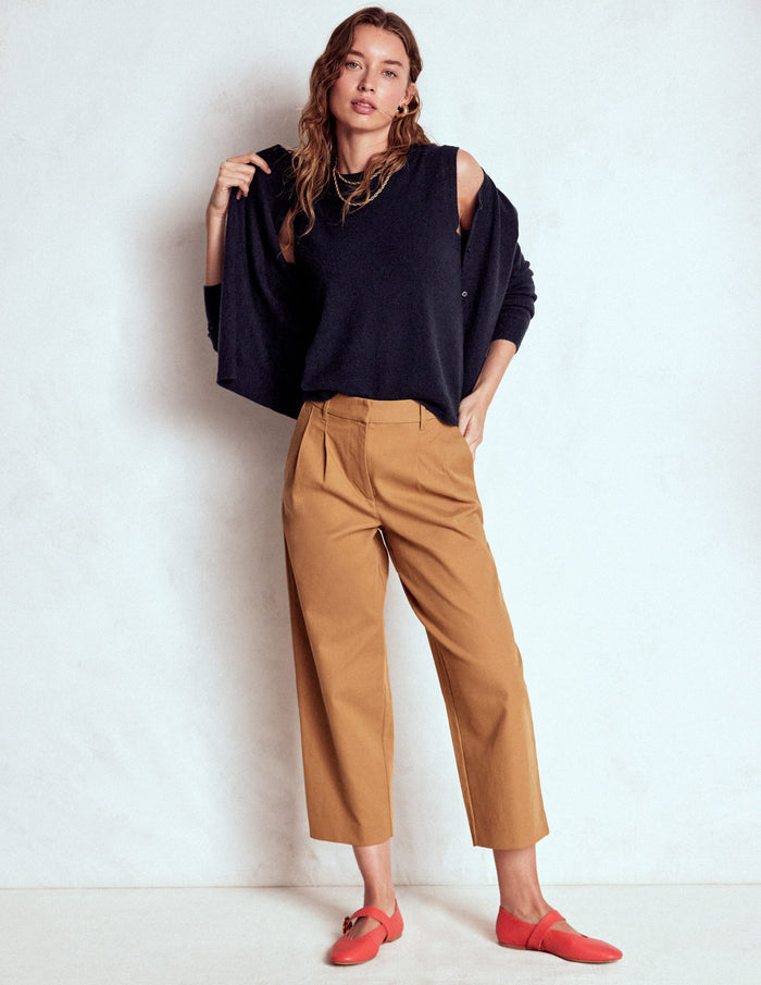Eva Cashmere Crew Cardigan Navy