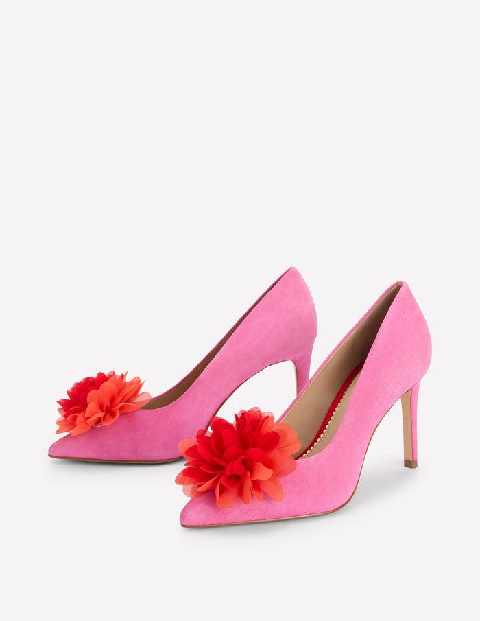 Flower Point Heels Hot Pink