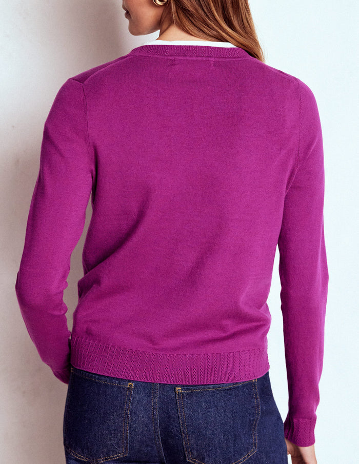 Emilia Cotton Crew Sweater Regal Purple