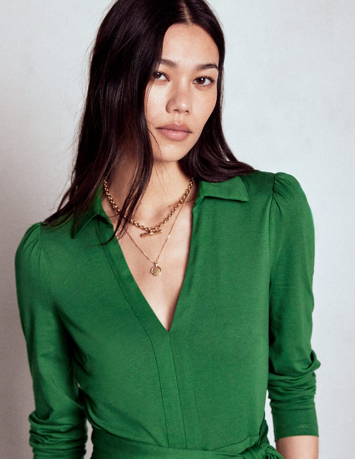 Imogen Collared Jersey Dress Eden