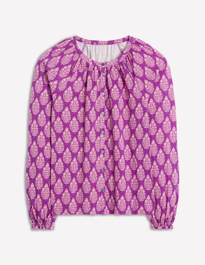 Isla Long Sleeve Jersey Shirt Purple, Wildflower Bouquet