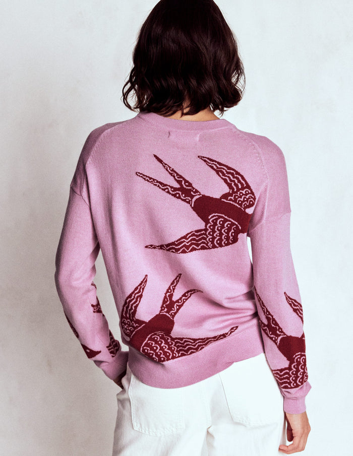 Natasha Novelty Sweater Swooping Swallow
