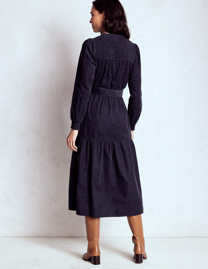 Cecily Cord Midi Dress Navy