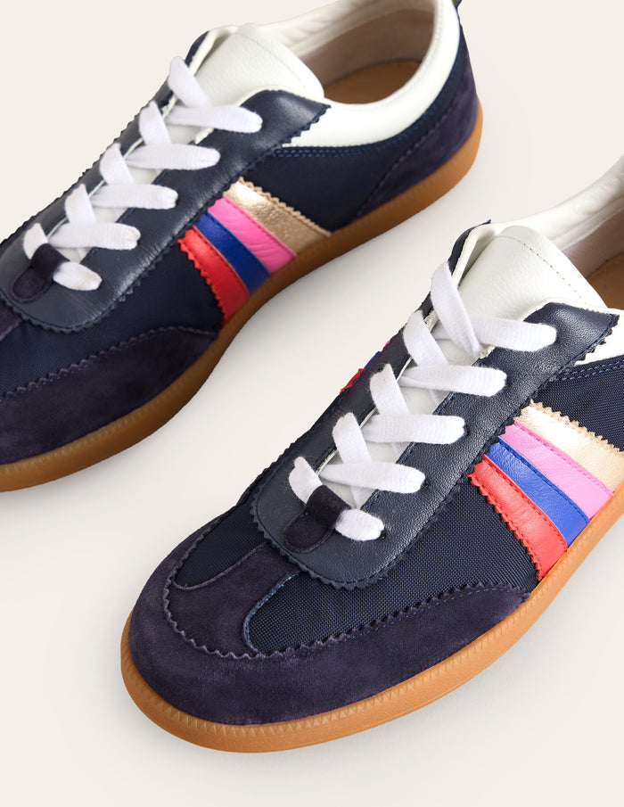 Erin Retro Tennis Trainers Navy/Rainbow
