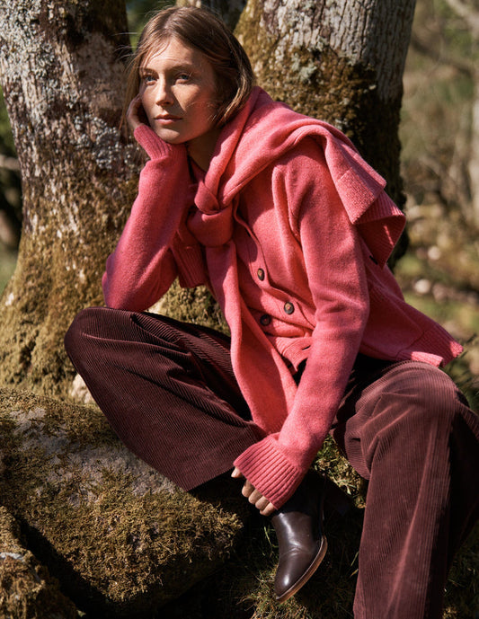 Marion Merino Cardigan Rose Pink