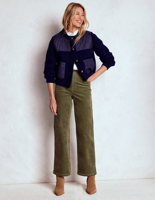 5-Pocket Cord Column Jeans Green