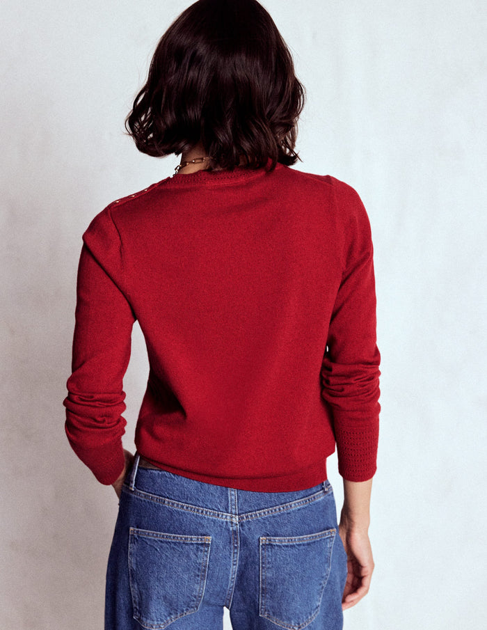 Briony Stitch Sweater Red Liquorice