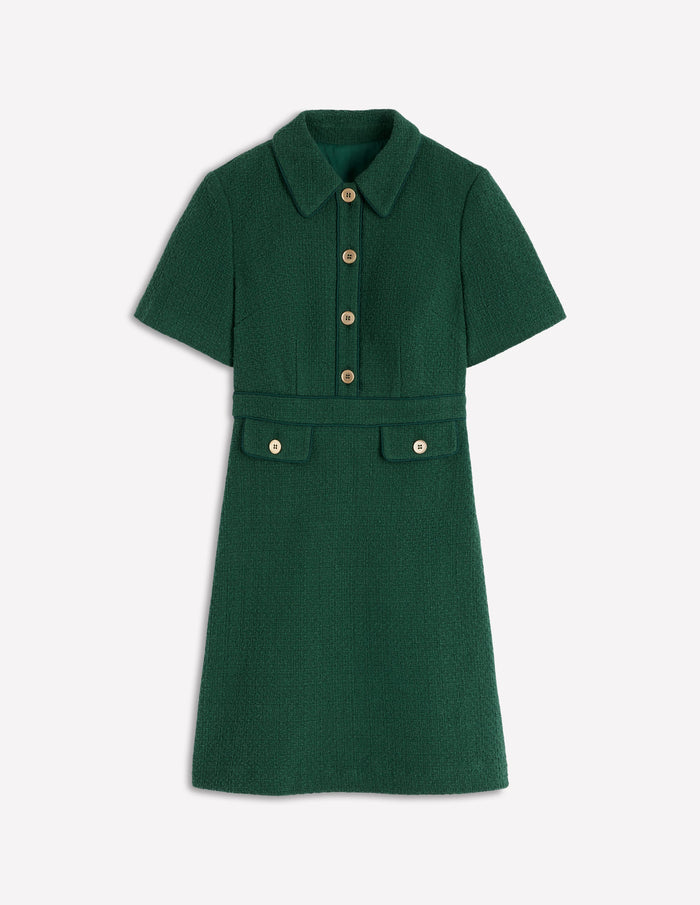 Eda Cotton Shift Dress Emerald Night