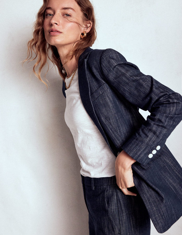 Woodbridge Twill Blazer Navy, Indigo