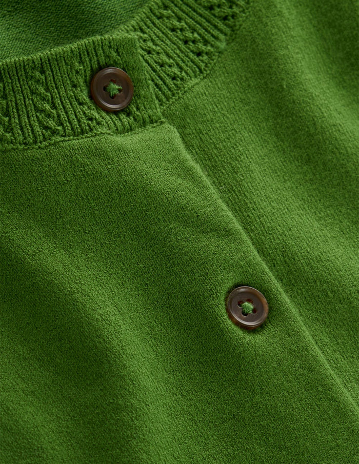 Emilia Cotton Crew Cardigan Promenade Green