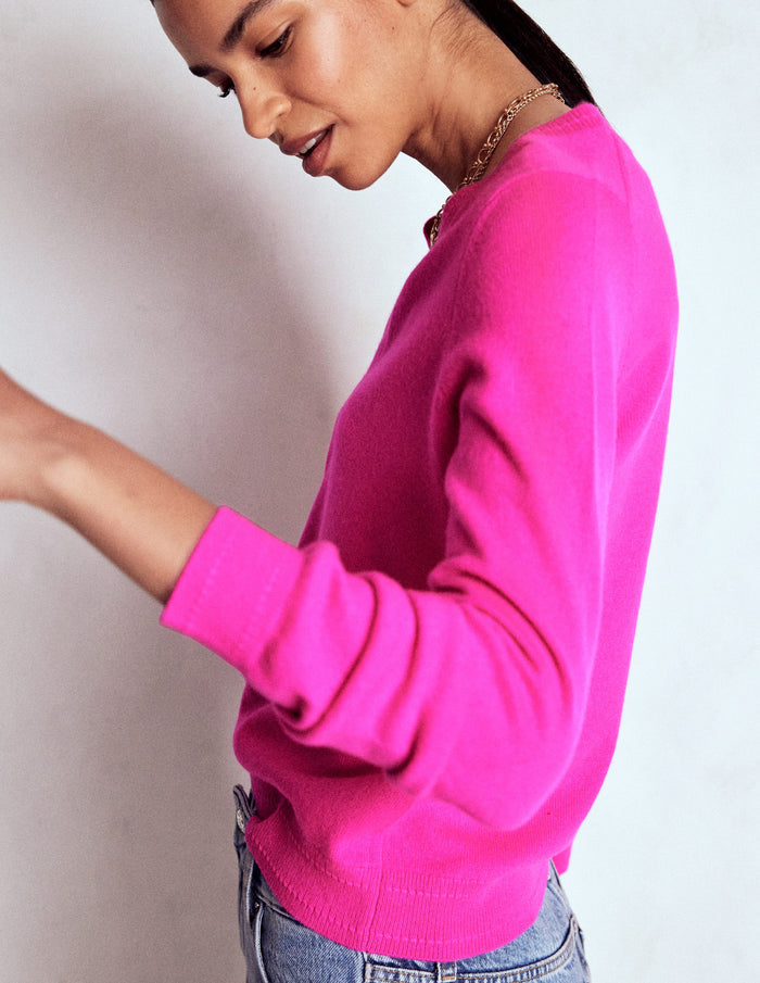 Eva Cashmere V-Neck Sweater Pop Pansy