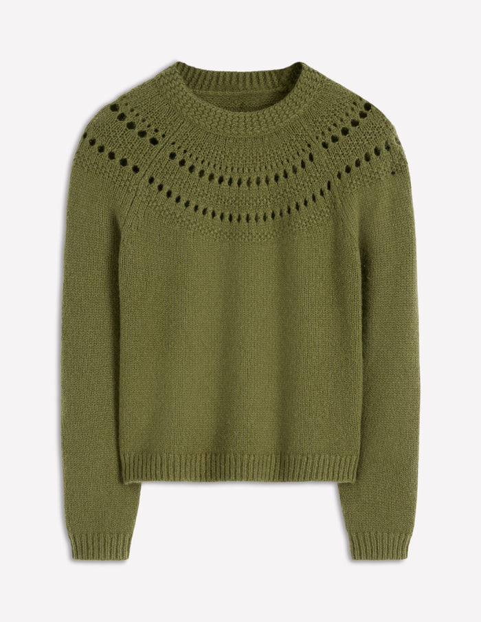 Fluffy Chunky Sweater Woodland Green
