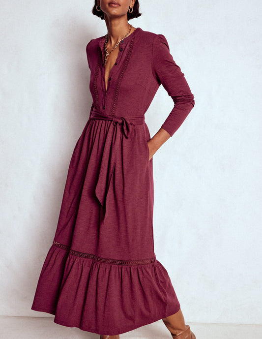 Edwina Jersey Shirt Dress Deep Wisteria