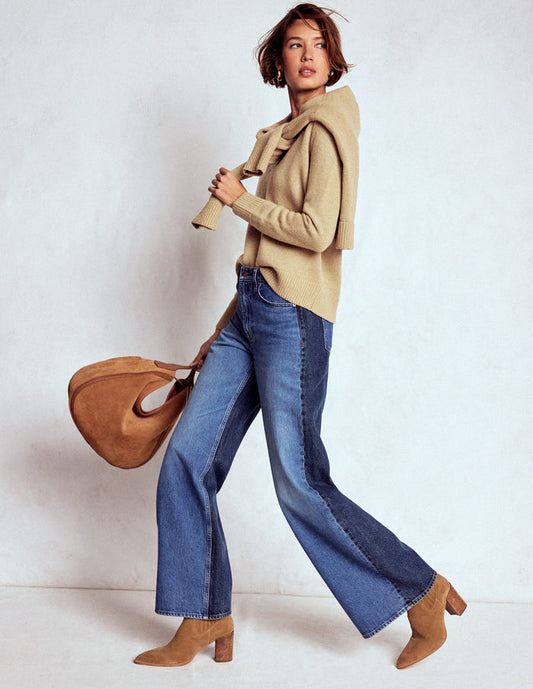 Marion Merino Henley Sweater Camel Melange