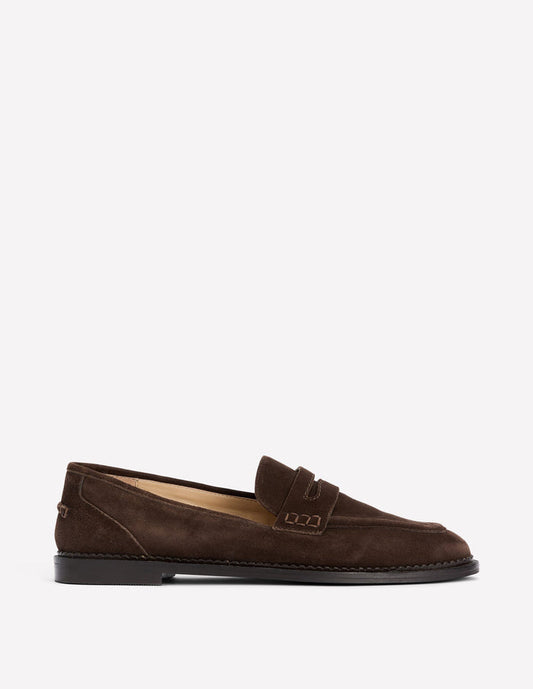Nya Penny Loafers Bitter Chocolate Suede