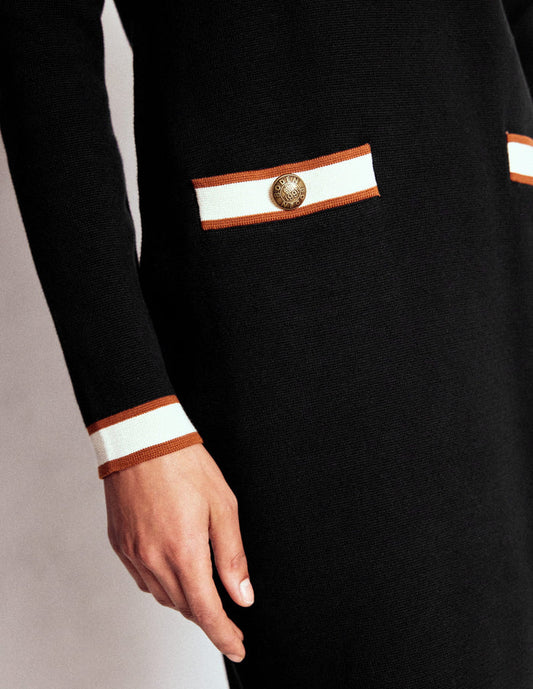 Holly Knitted Shift Dress Black