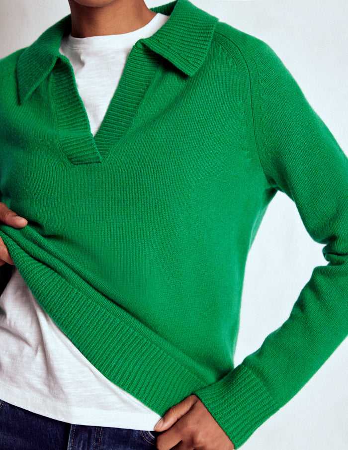 Marion Merino Henley Sweater Rich Emerald