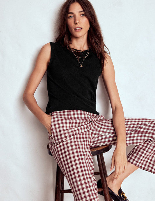 Emilia Cotton Crew Neck Vest Black