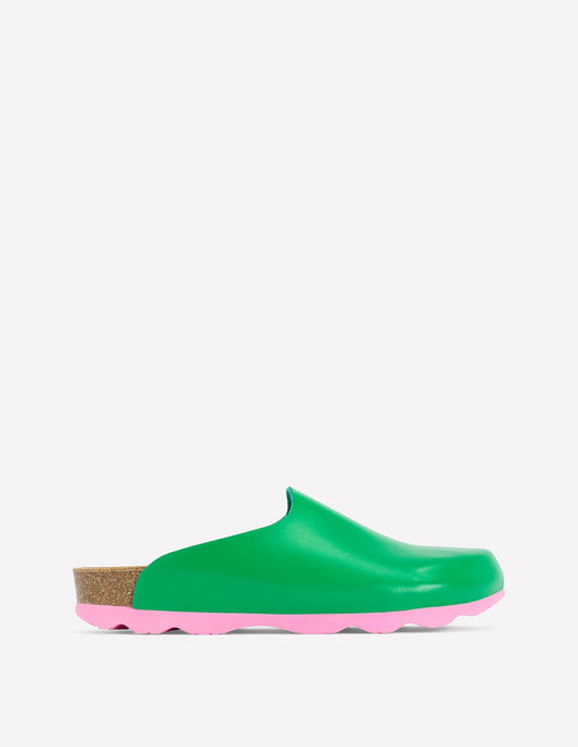 Lyla Colour Block Clogs Rich Emerald