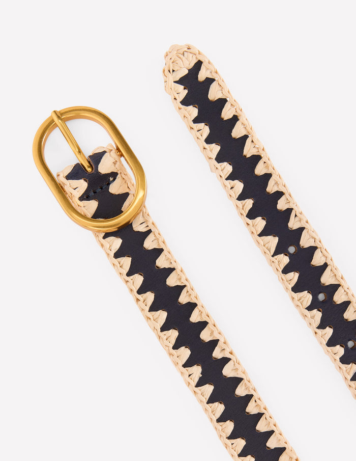 Whipstitch Classic Belt Navy/Ivory