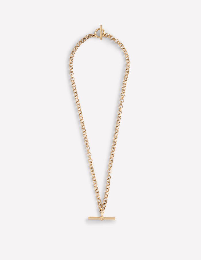 T-bar Chain Necklace Gold Colour