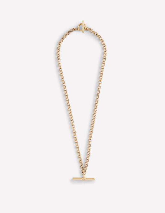 T-bar Chain Necklace Gold Colour