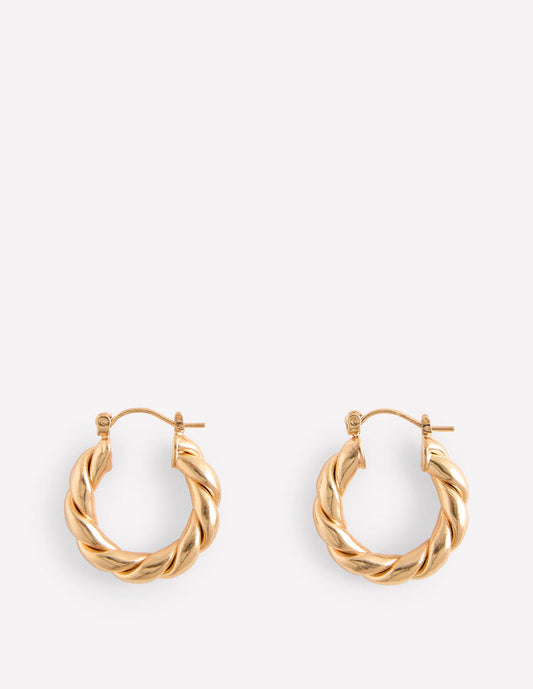 Chunky Twist Hoops Gold Colour