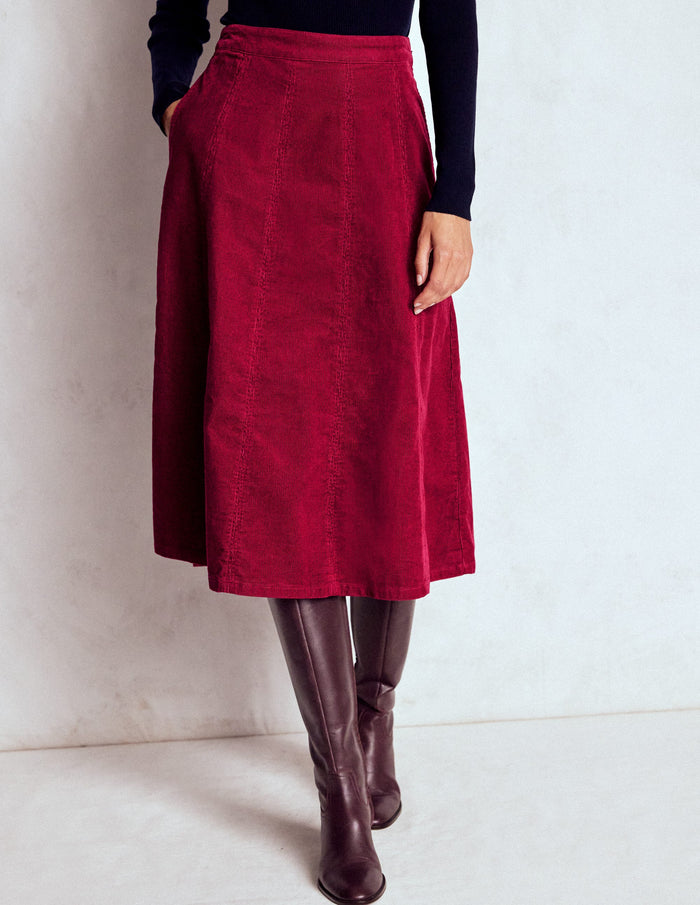 Joy Cord Midi Skirt Burgundy Red