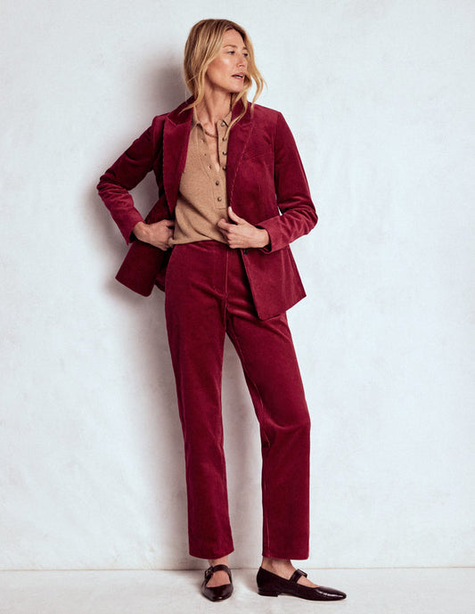 Canonbury Cord Pants Burgundy Red