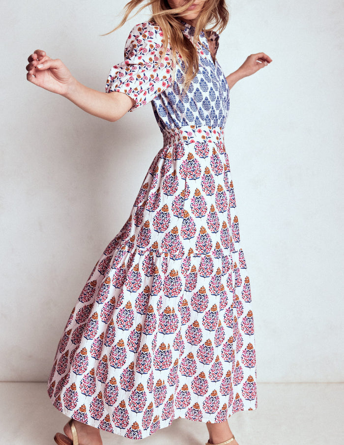 Beatrice Cotton Midi Dress Multi, Wildflower Bouquet
