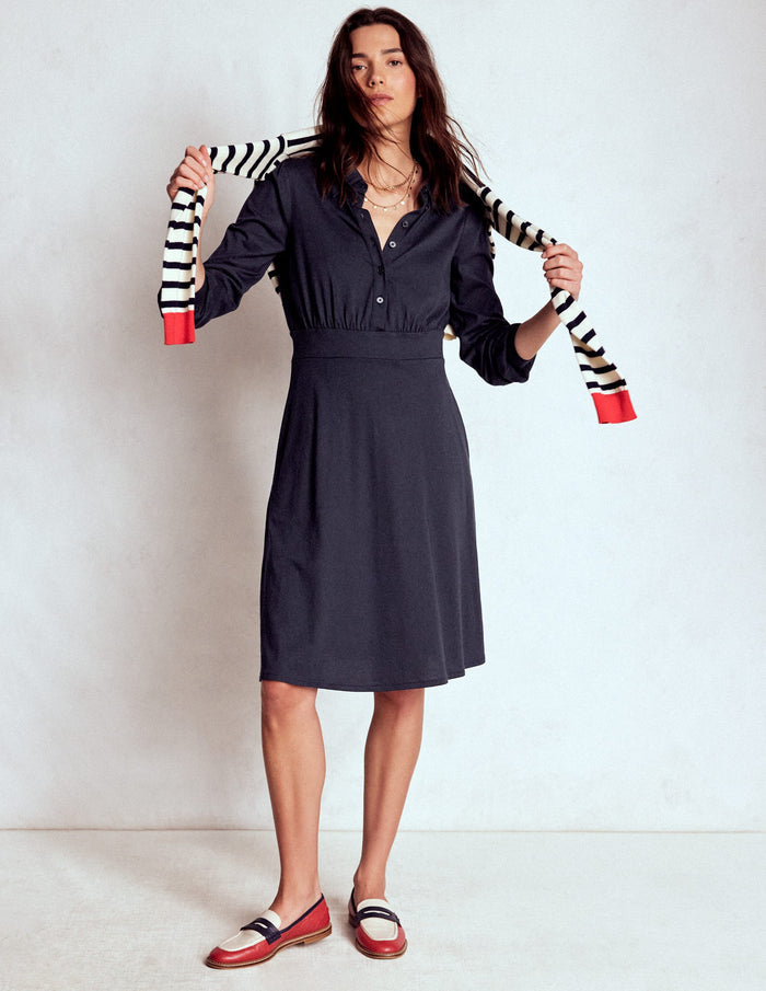 Orla Short Jersey Shirt Dress Navy