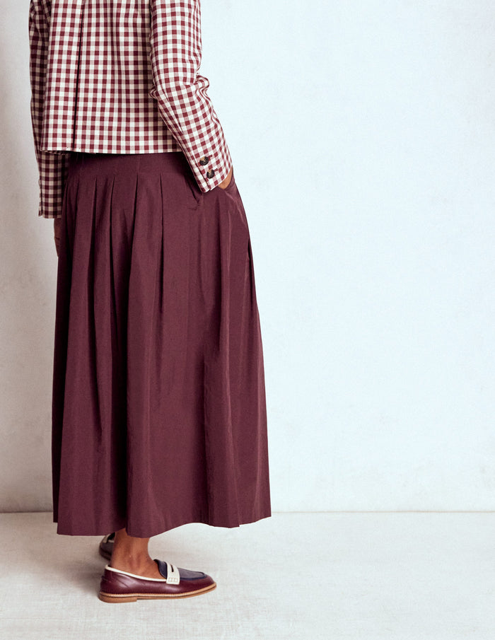 Valentina Taffeta Midi Skirt Deep Wisteria