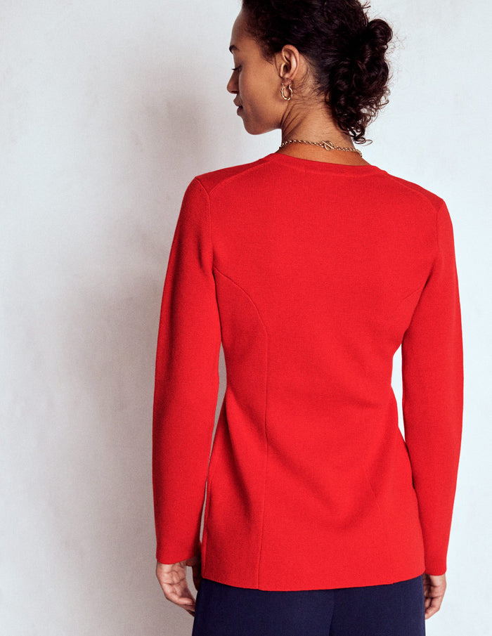 Joanna Fitted Knitted Jacket Poppy Red