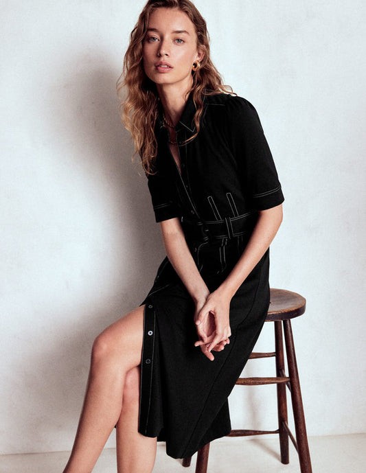 Anita Ponte Shirt Dress Black