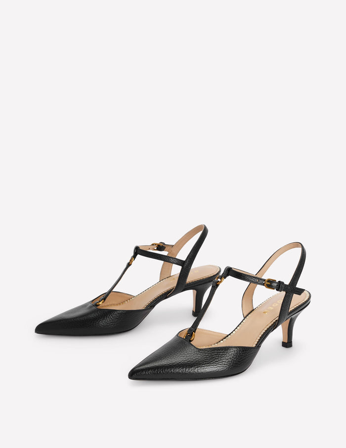 T-Bar Point Heels Black