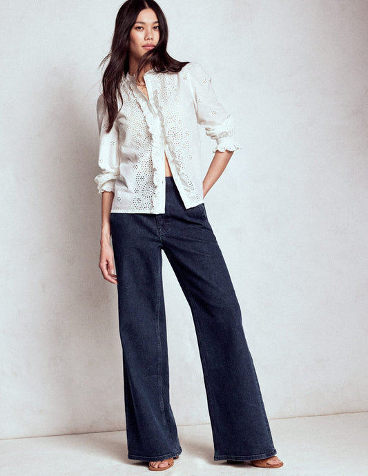 High Rise Clean Wide Jeans Dark Vintage