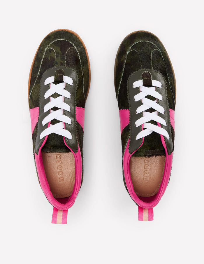 Erin Retro Tennis Trainers Camo/Pink Peony