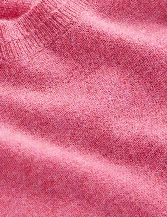 Eva Cashmere Crew Neck Sweater Rose Pink Melange