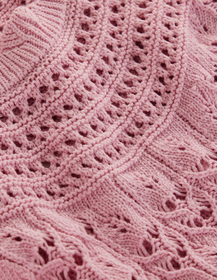 Crochet Mix Stitch Sweater Formica Pink