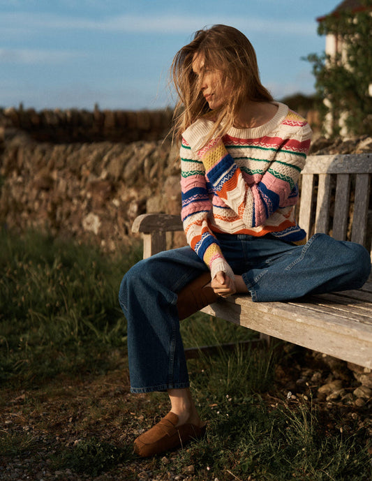 Textured Fair Isle Sweater Multi