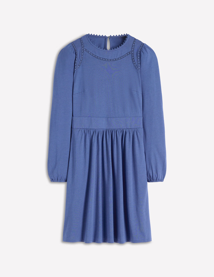 Mila Short Jersey Dress Denim Blue