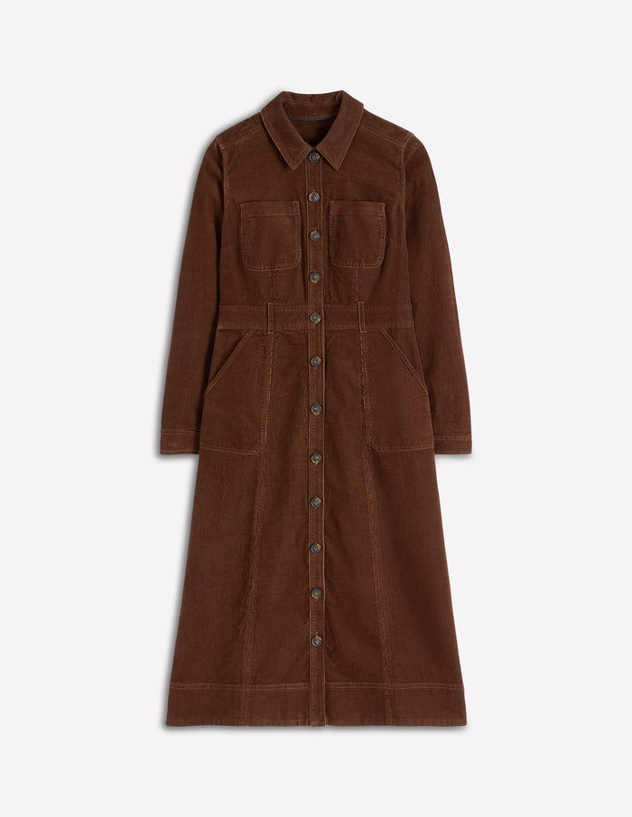 Amanda Cord Midi Dress Raw Umber