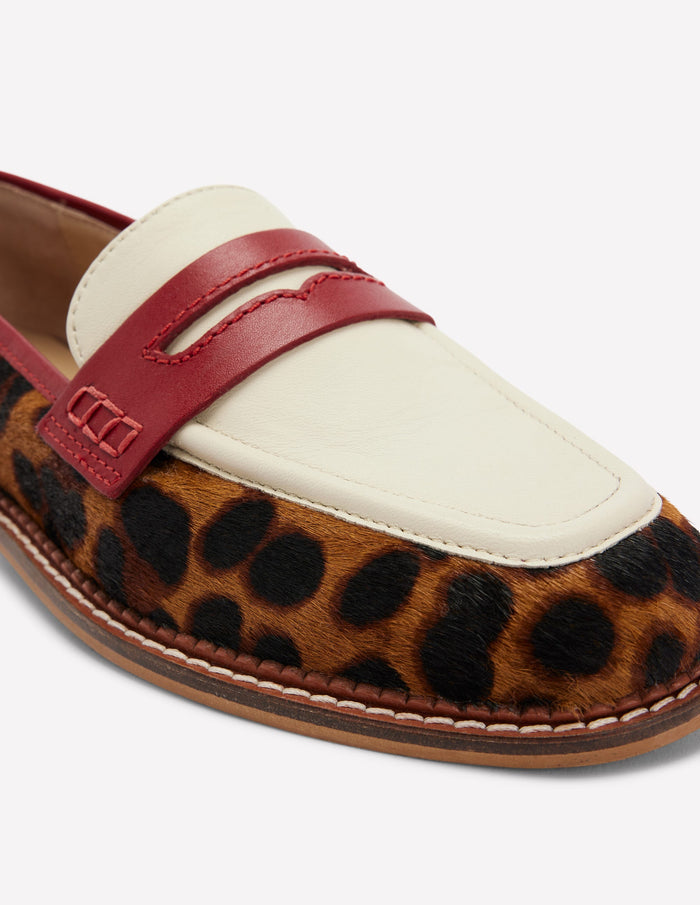 Nya Penny Loafers Leopard Colourblock