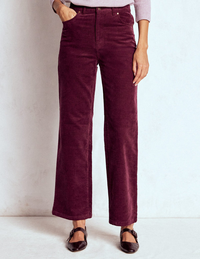 5-Pocket Cord Column Jeans Burgundy