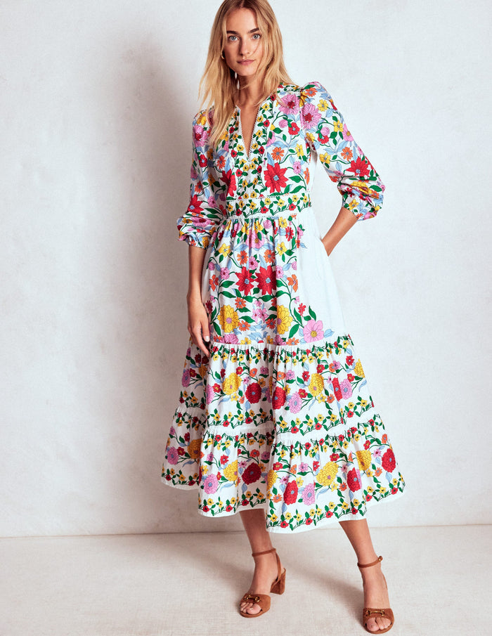 Violet Midi Dress Multi, Dahlia Trail