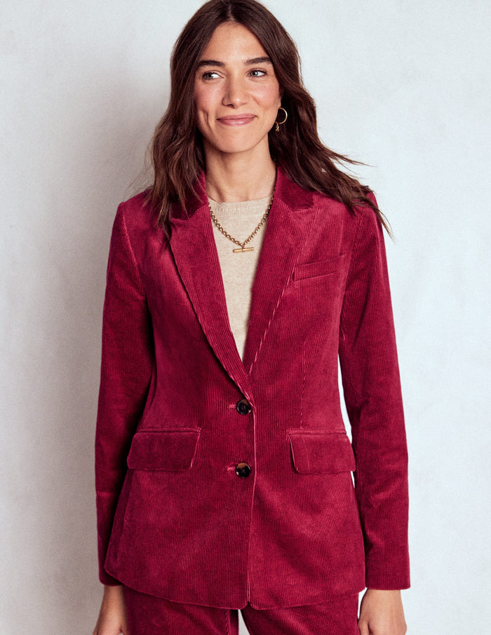 Stamford Cord Blazer Burgundy Red