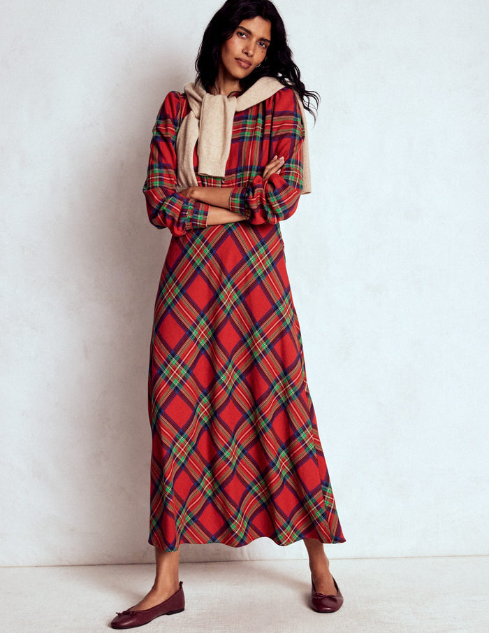Cassie Check Tea Dress Red, Blue and Green Check